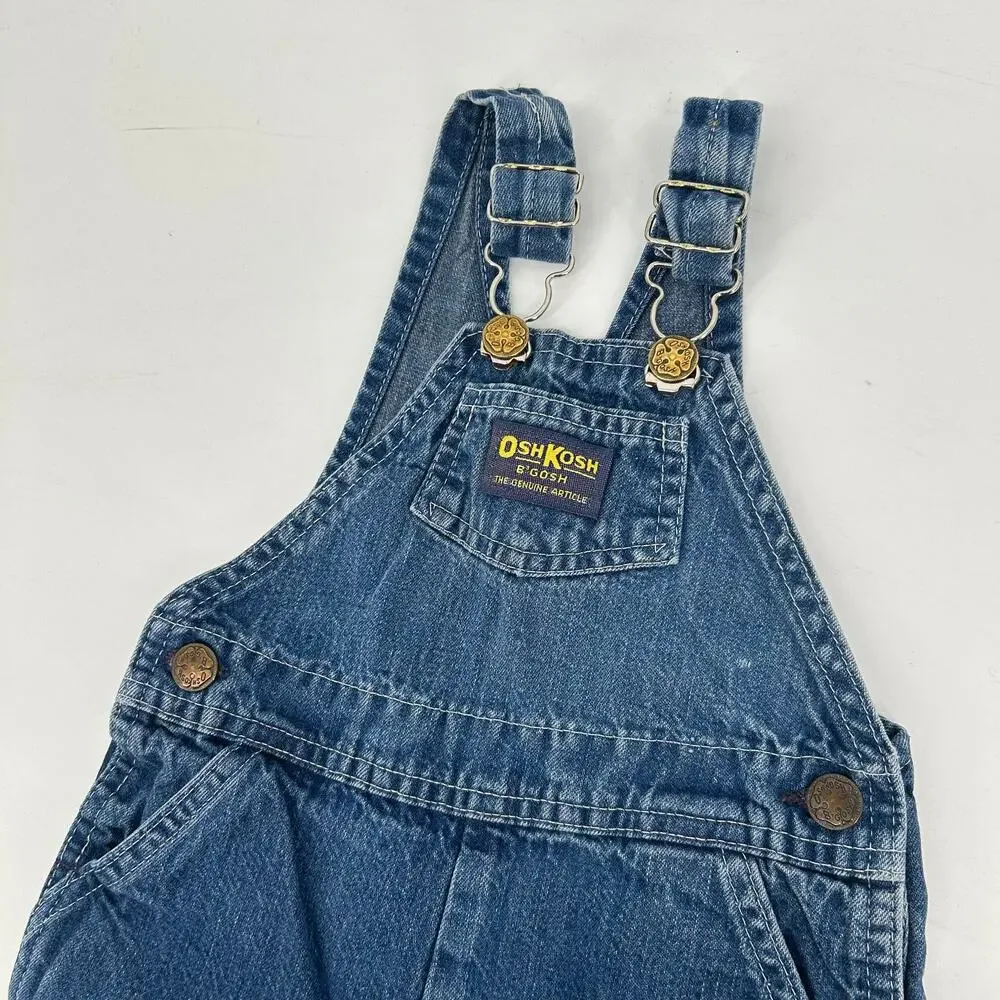 Vintage 80s OshKosh B'Gosh Vestback Bibs Overalls Denim 18 Months Made In USA